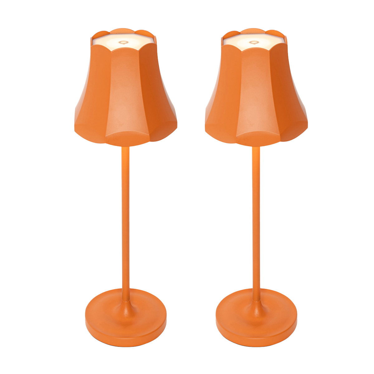 Set van 2 retro tafellampen oranje oplaadbaar IP44 – Granny