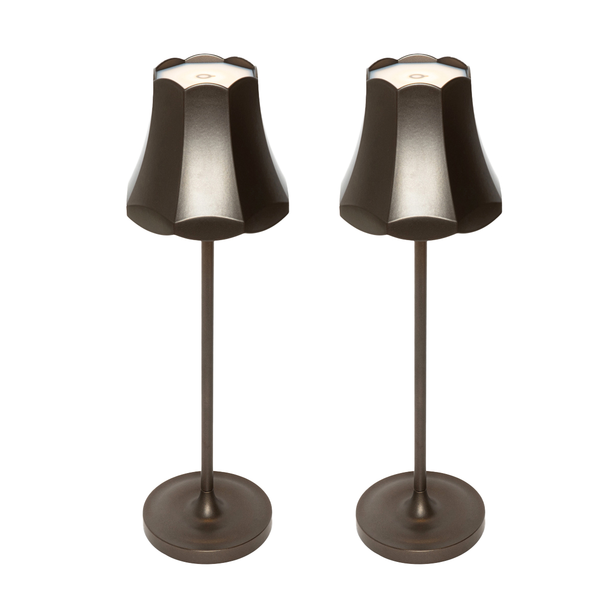 Ensemble de 2 lampes de table rétro bronze foncé rechargeables IP44 – Granny