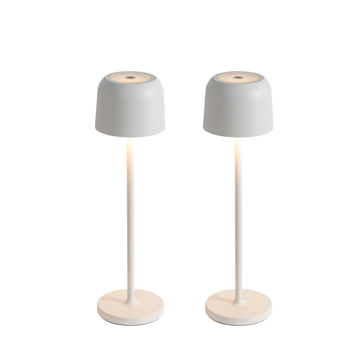 Lot de 2 lampes de table champignon blanc cassé avec station de recharge – Raika