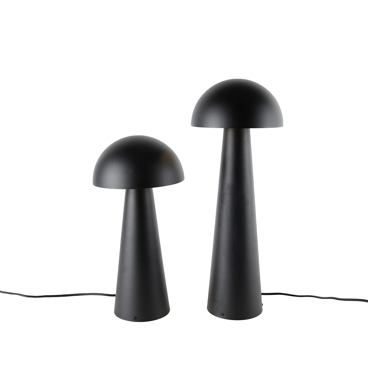 QAZQA Set van 2 smart buiten vloerlampen zwart 50 cm en 65 cm - Mushroom