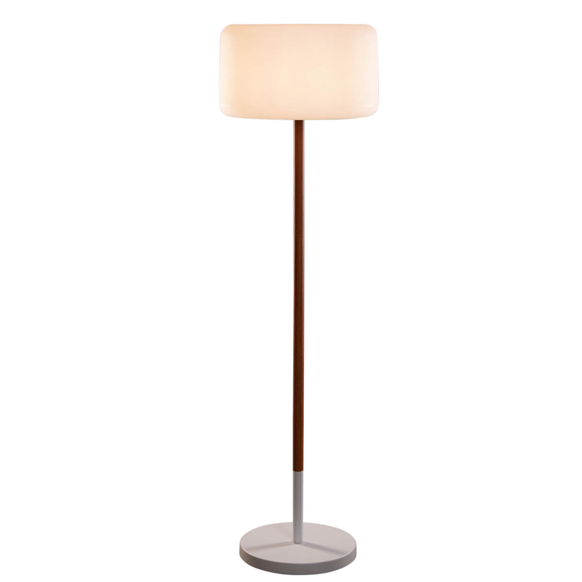 Lampadaire d’extérieur blanc avec LED solaire rechargeable et variateur IP65 – Chloe Plant