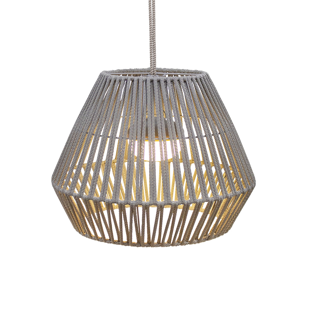 Orientálna závesná lampa z lana vrátane stmievateľného nabíjateľného LED - Contra