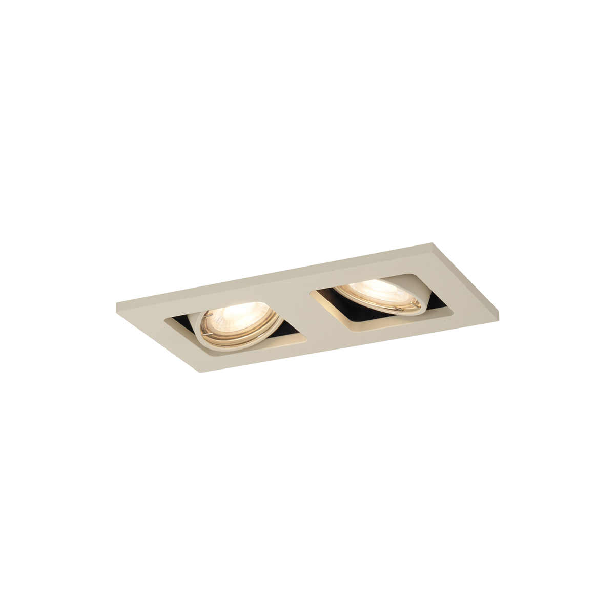 Modern beépíthető spotlámpa bézs GU10 50 mm elforgatható és dönthető 2 fényforrással - Qure