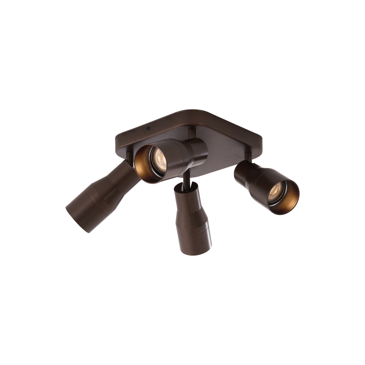 Sötét bronz GU10 mennyezeti spotlámpa, 50 mm-es négyzet alakú, 4 fényforrással - Stanley