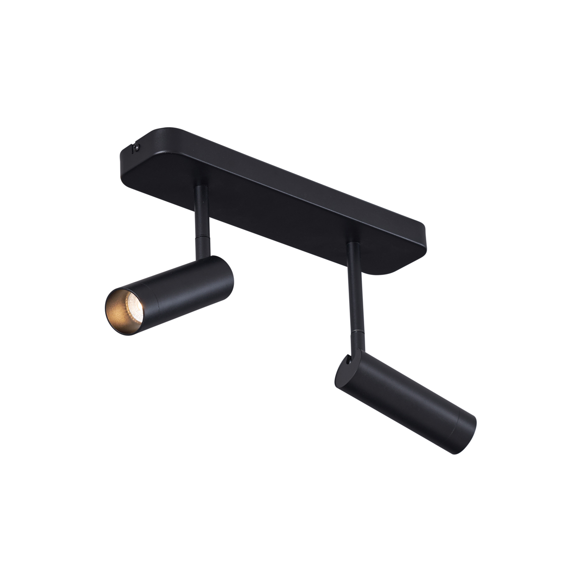 Zaoblené stropné bodové svietidlo čierne GU10 35 mm 2-svetlá otočné a naklápacie - Kate