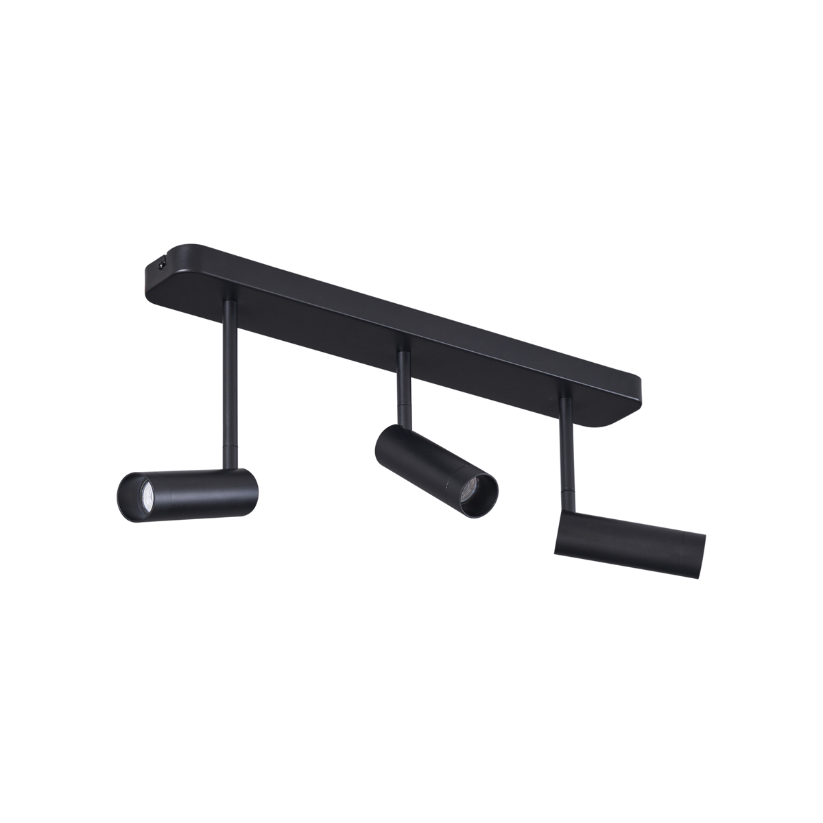 Foco de techo redondeado negro GU10 35mm 3-luces ajustable - Kate