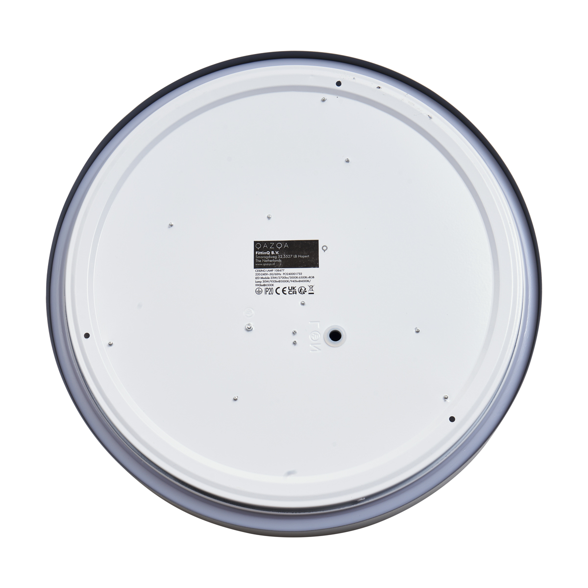 Plafonnier moderne gris avec blanc 38cm LED incluse Dimmable RGB - Kanton