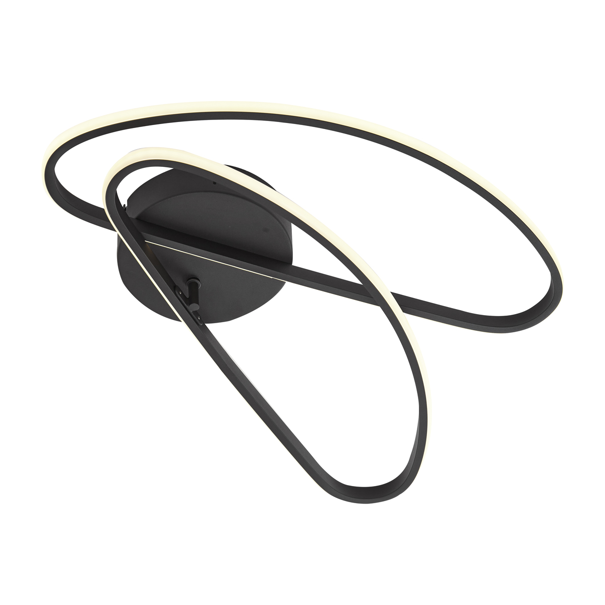Plafoniera di design nero opaco 65 cm dimmerabile a 3 livelli 2 luci - Pepe