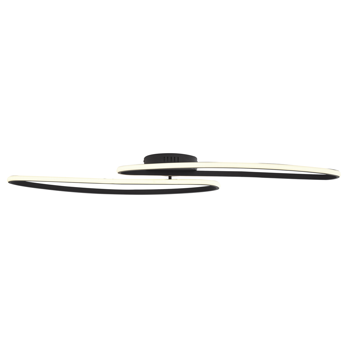 Plafoniera di design nero opaco 65 cm dimmerabile a 3 livelli 2 luci - Pepe