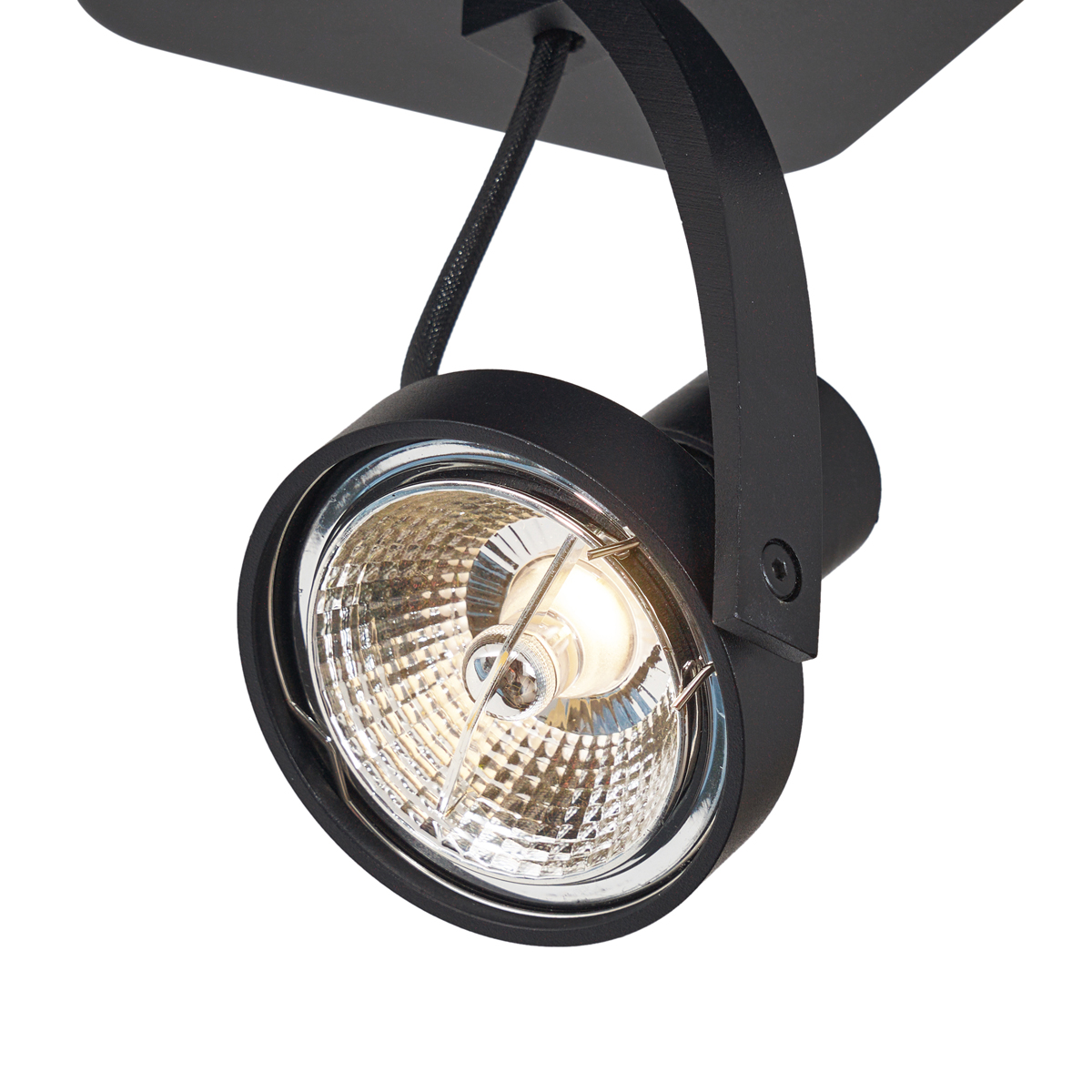 Spot de plafond design noir GU10 70mm rotatif et inclinable - Vo