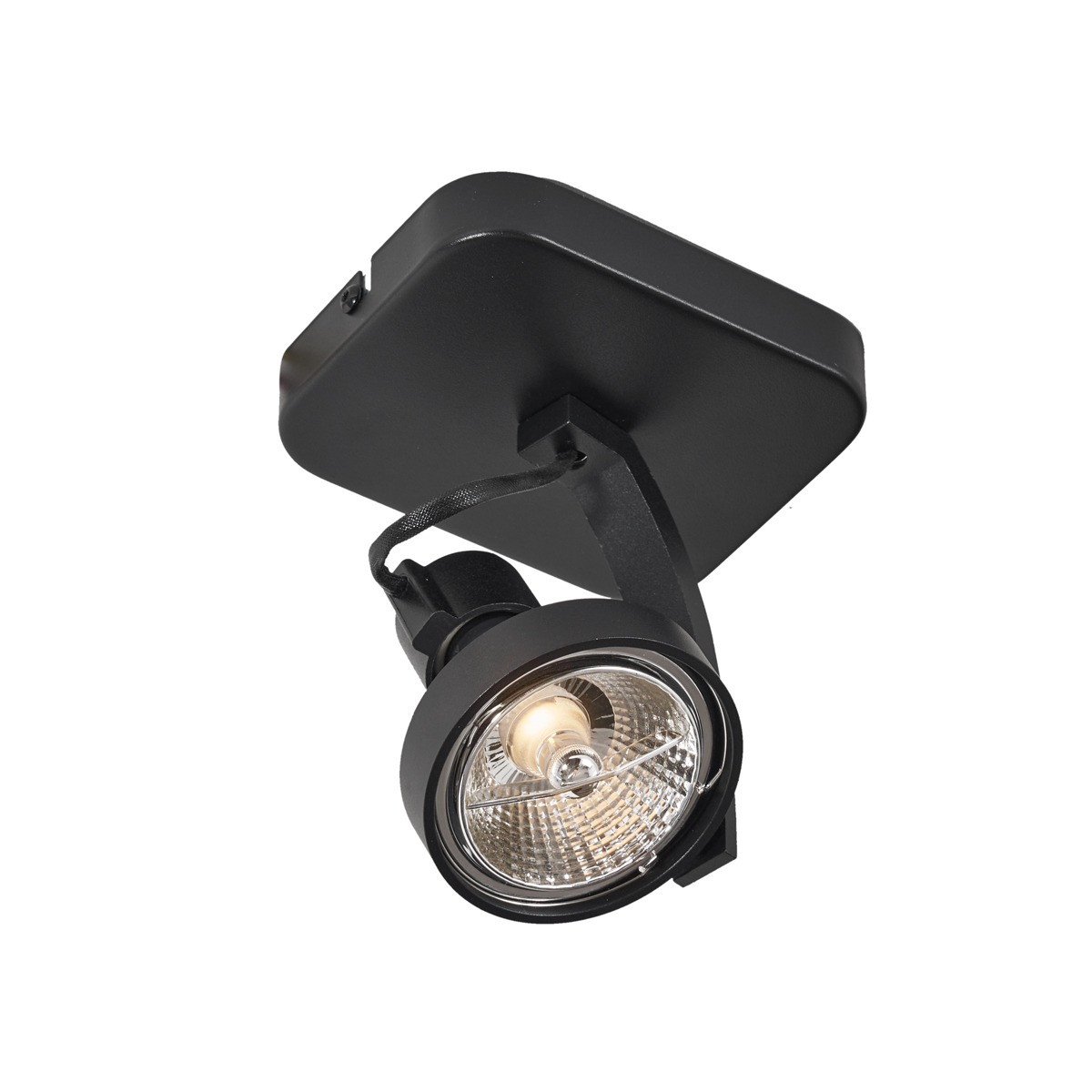 Spot de plafond design noir GU10 70mm rotatif et inclinable - Vo