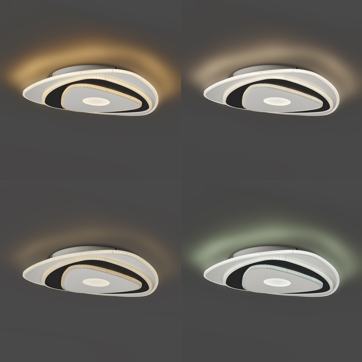 Design Ceiling Lamp White with Dark Grey Organic Shape incl. LED Dimmable - Taylor