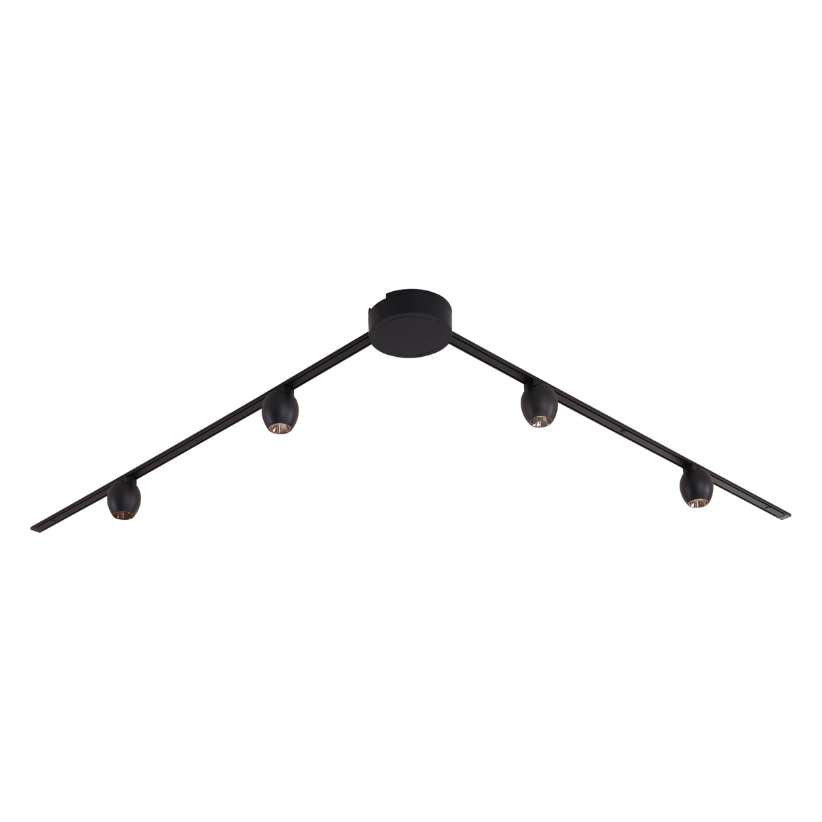 Moderný koľajnicový systém s 4 čiernymi bodovými svetlami 1-fázový - Magnetic Zagaye