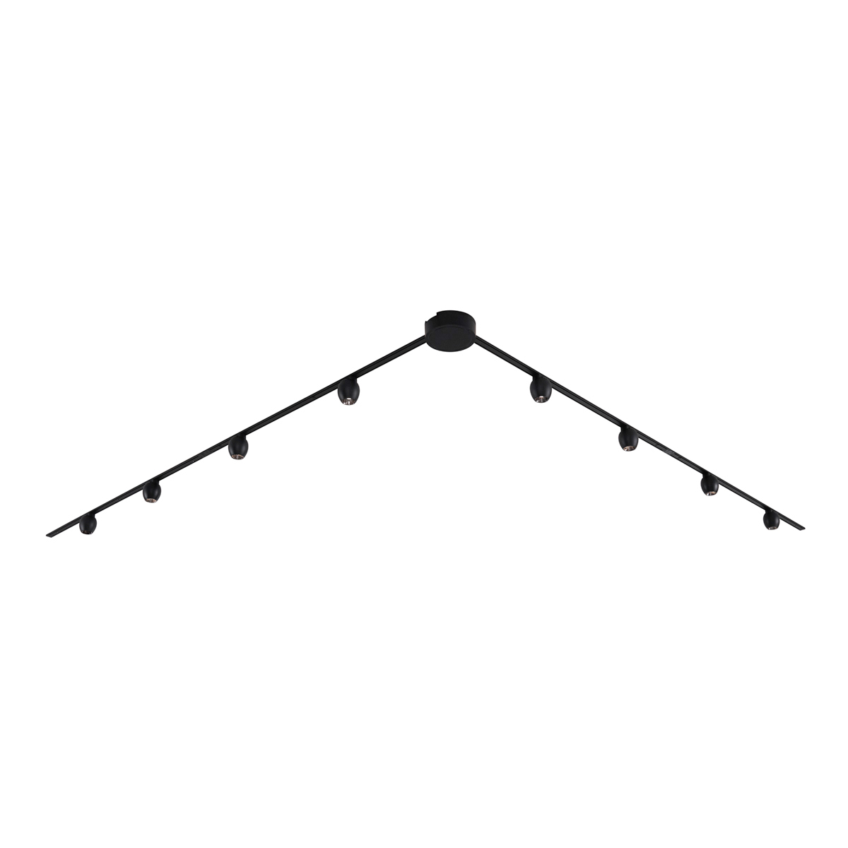 Moderný koľajnicový systém s 8 čiernymi bodovými svetlami 1-fázový - Magnetic Zagaye