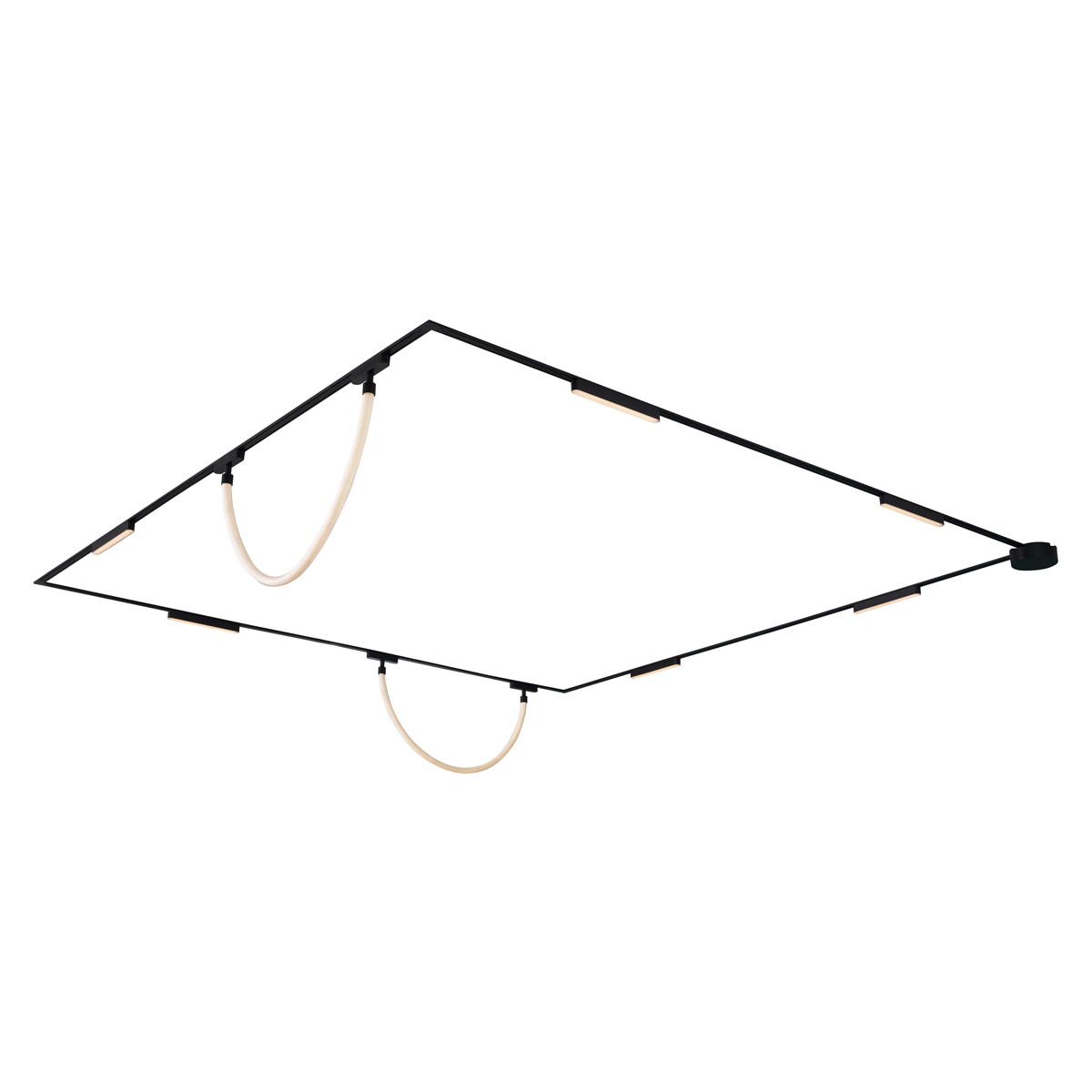 Sínrendszer 6 mennyezeti és 2 függőlámpa fekete 1 fázisú - Magnetic Marra Tautau