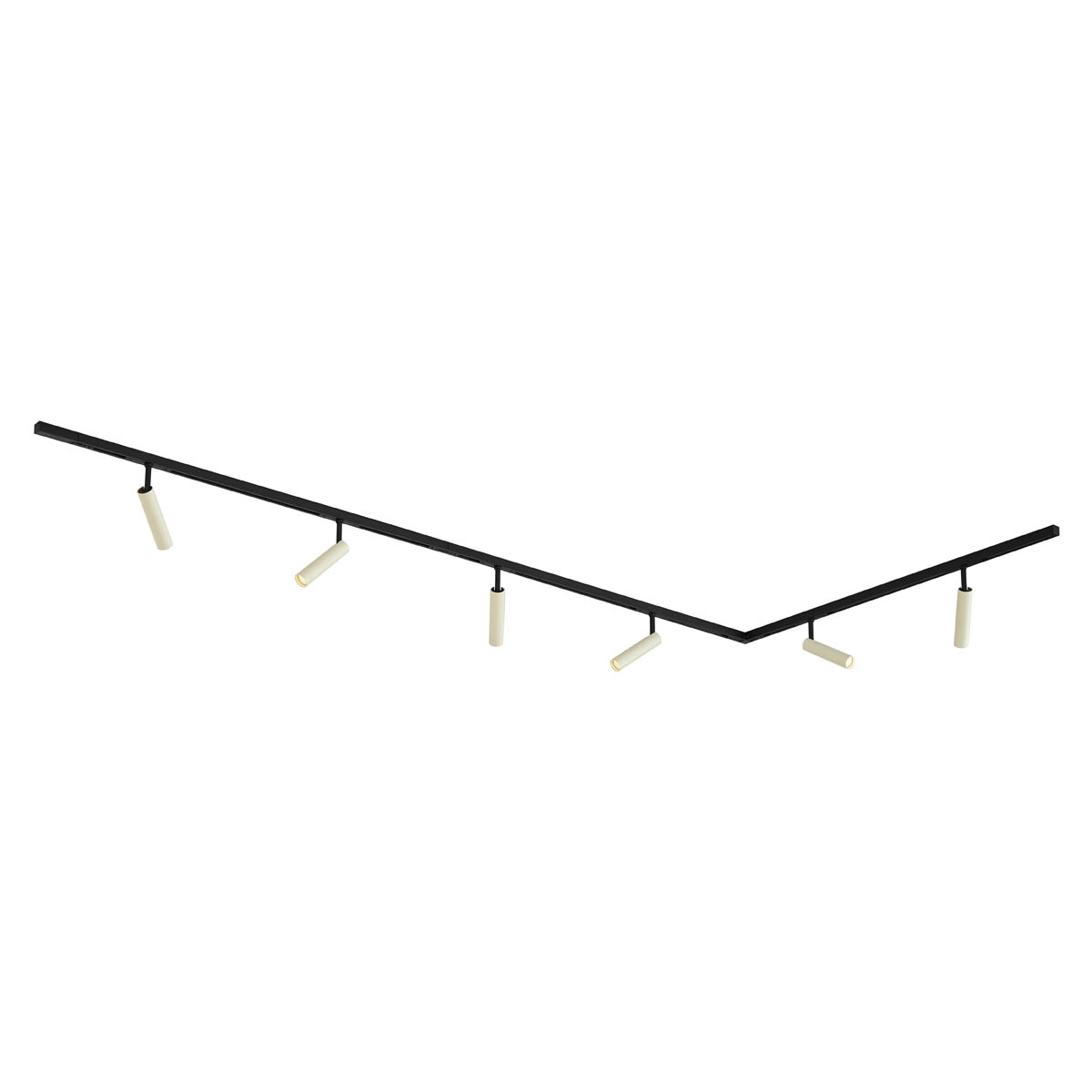 Moderný koľajnicový systém s 6 béžovými a čiernymi bodovými svetlami 1-fázový - Slimline Uzzy