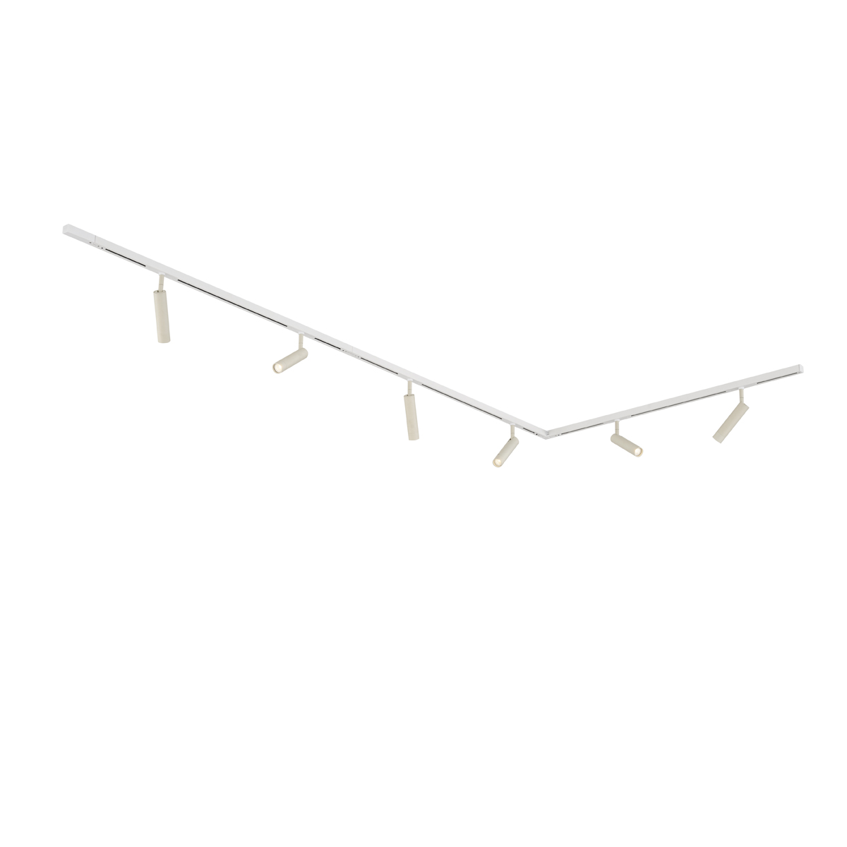 Modern sínrendszer 6 beépített spotlámpával, bézs és fehér, 1 fázisú - Slimline Uzzy