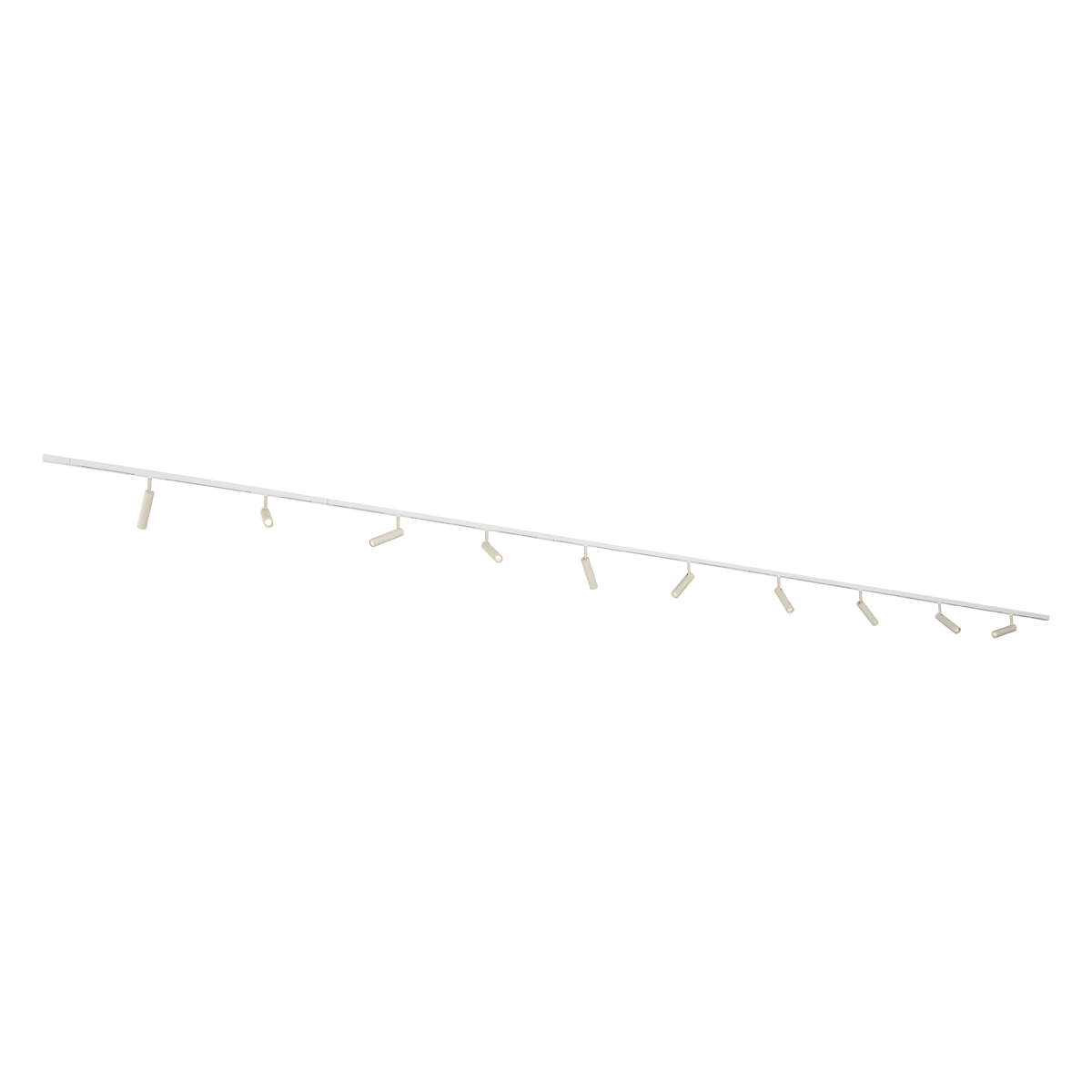 Sistema de iluminación de riel moderno con 10 focos beige y blanco monofásico - Slimline Uzzy