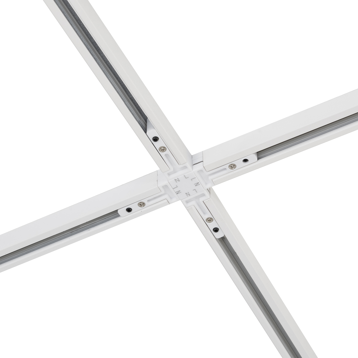 Sistema de iluminación de riel moderno con 10 focos beige y blanco monofásico - Slimline Uzzy