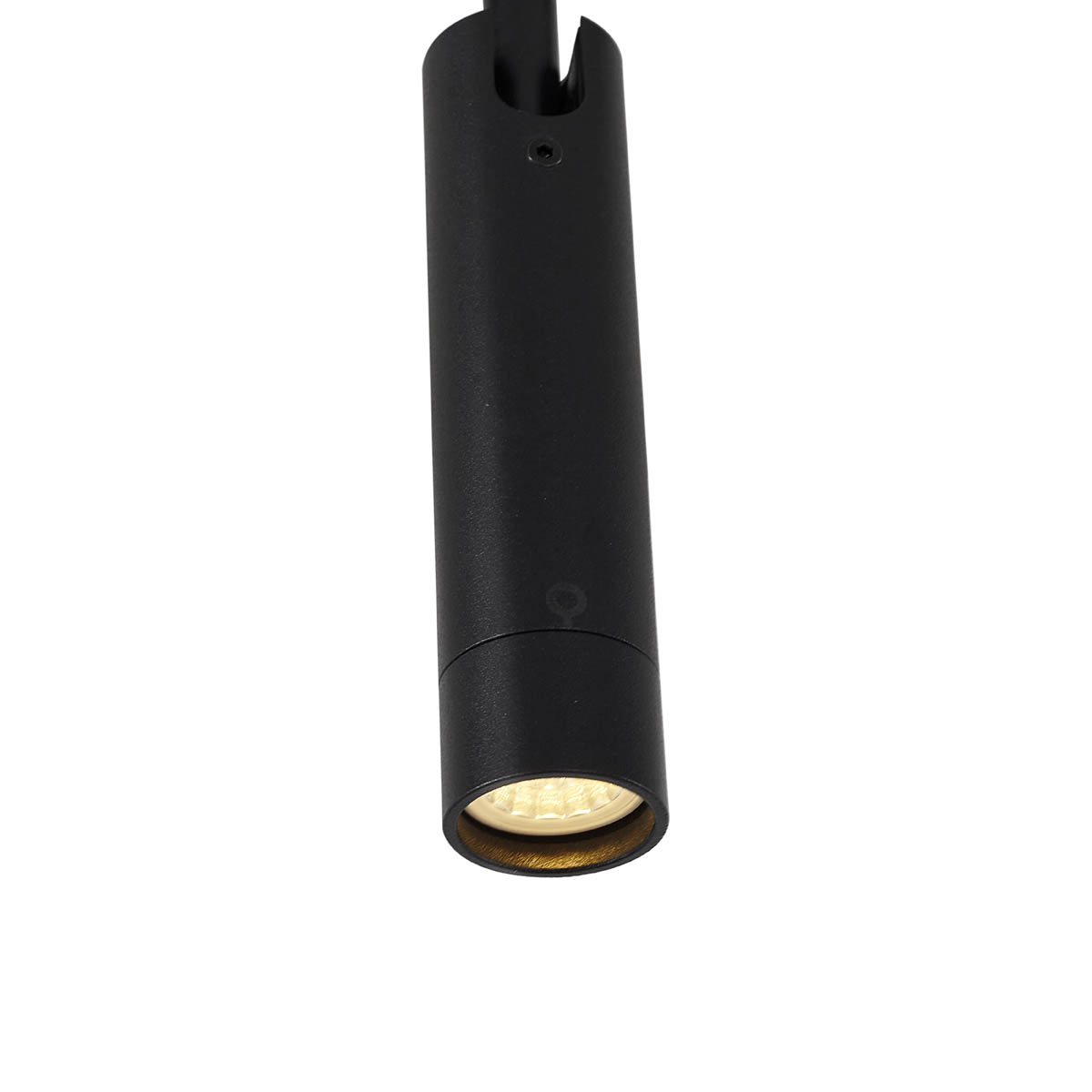 Sistema de iluminación de riel moderno con 6 focos y 4 luces colgantes negras monofásicas - Slimline Uzzy Keno