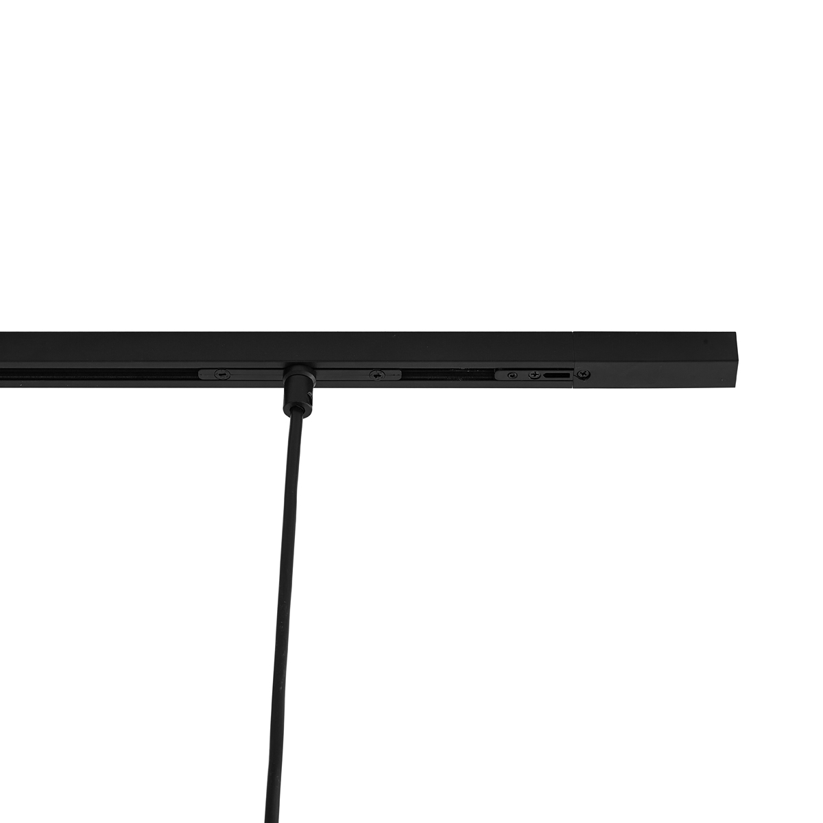 Sistema de iluminación de riel moderno con 6 luces colgantes negras monofásicas - Slimline Keno
