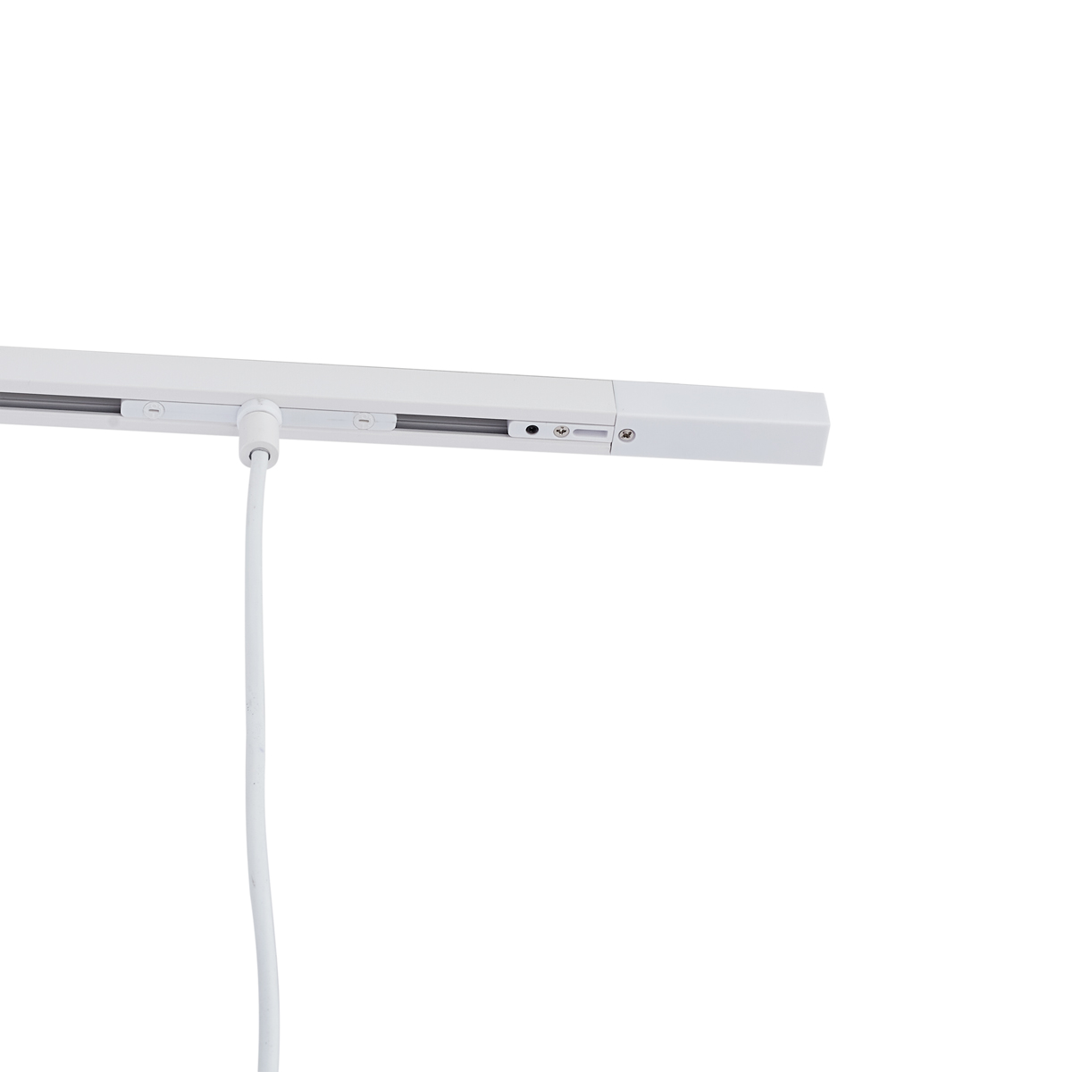 Sistema de iluminación de riel moderno con 3 luces colgantes beige y blanco monofásico - Slimline Keno