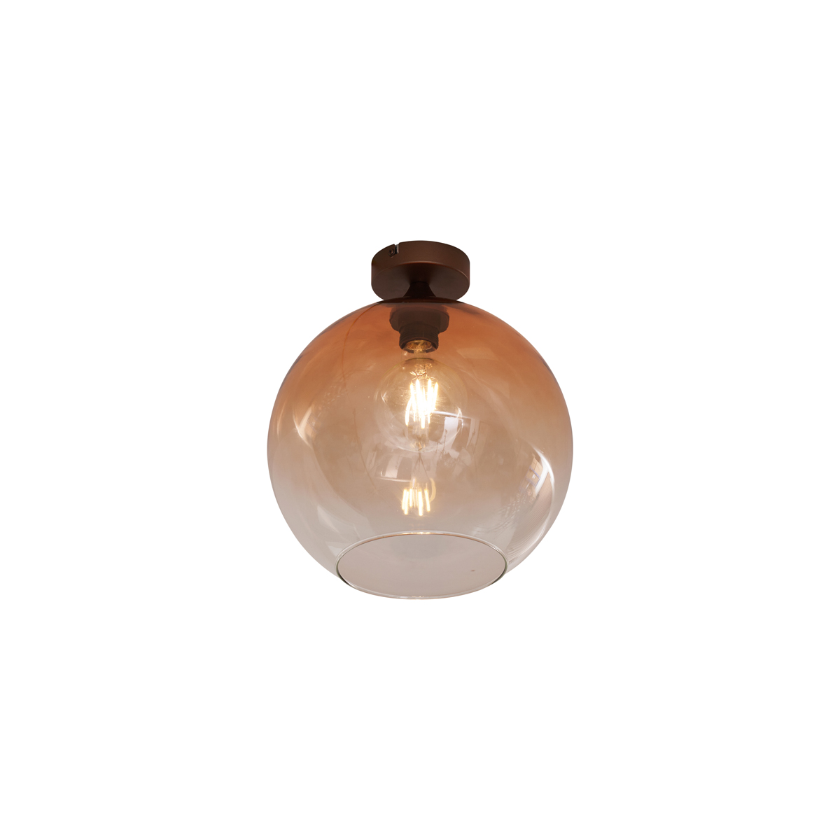 Art Deco mennyezeti lámpa sötét bronz barna üveggel - Sandra