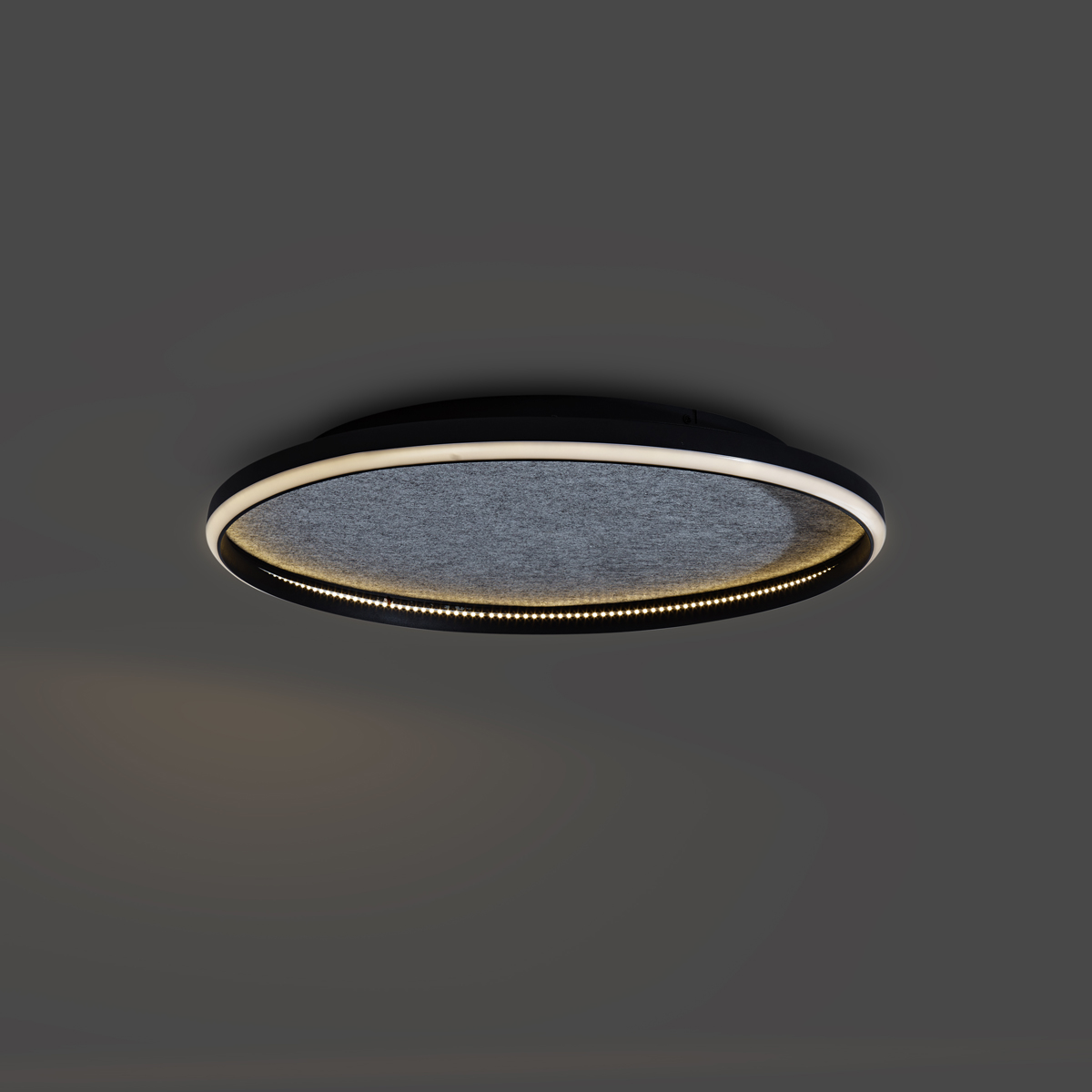 Plafón de diseño negro con fieltro con LED regulable en 3 pasos - Xavi Felt