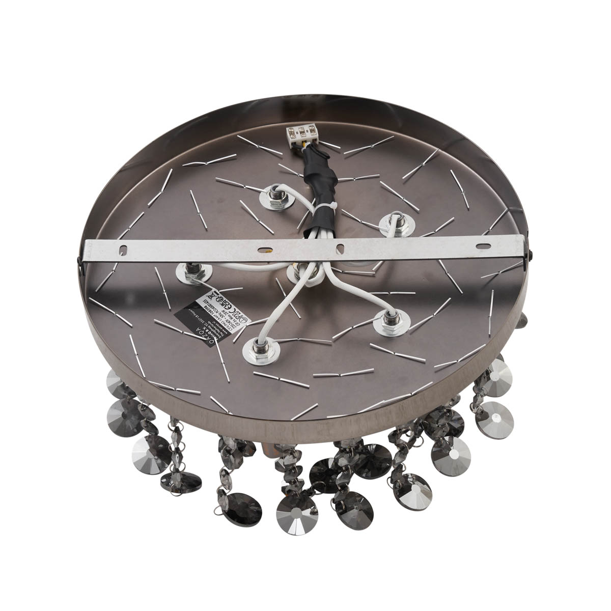 Lampada da soffitto classica nera con vetro fumé - Medusa