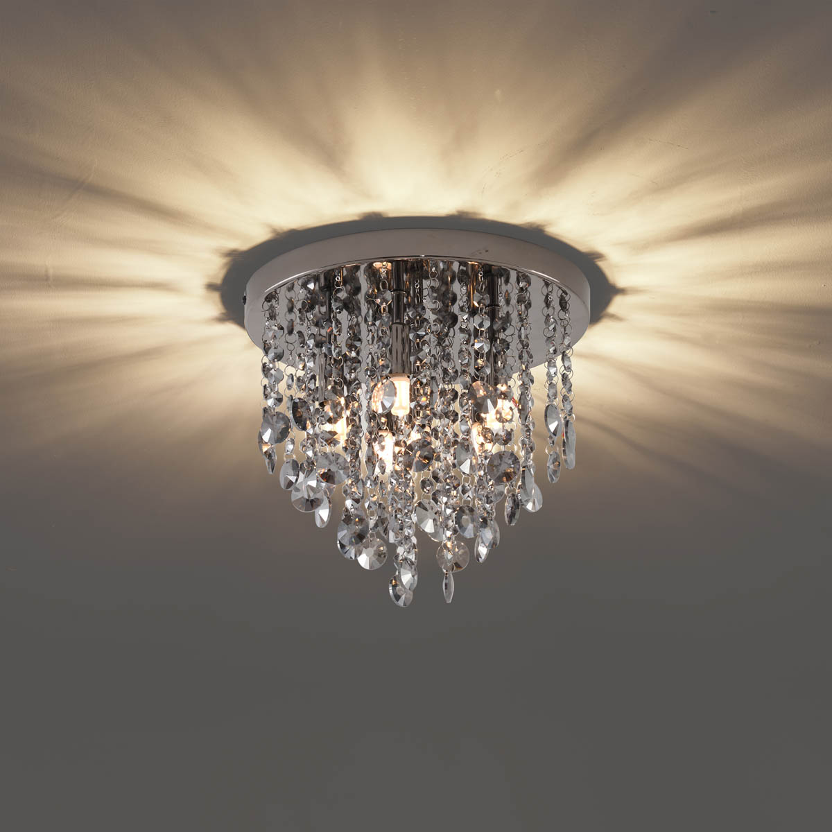 Lampada da soffitto classica nera con vetro fumé - Medusa