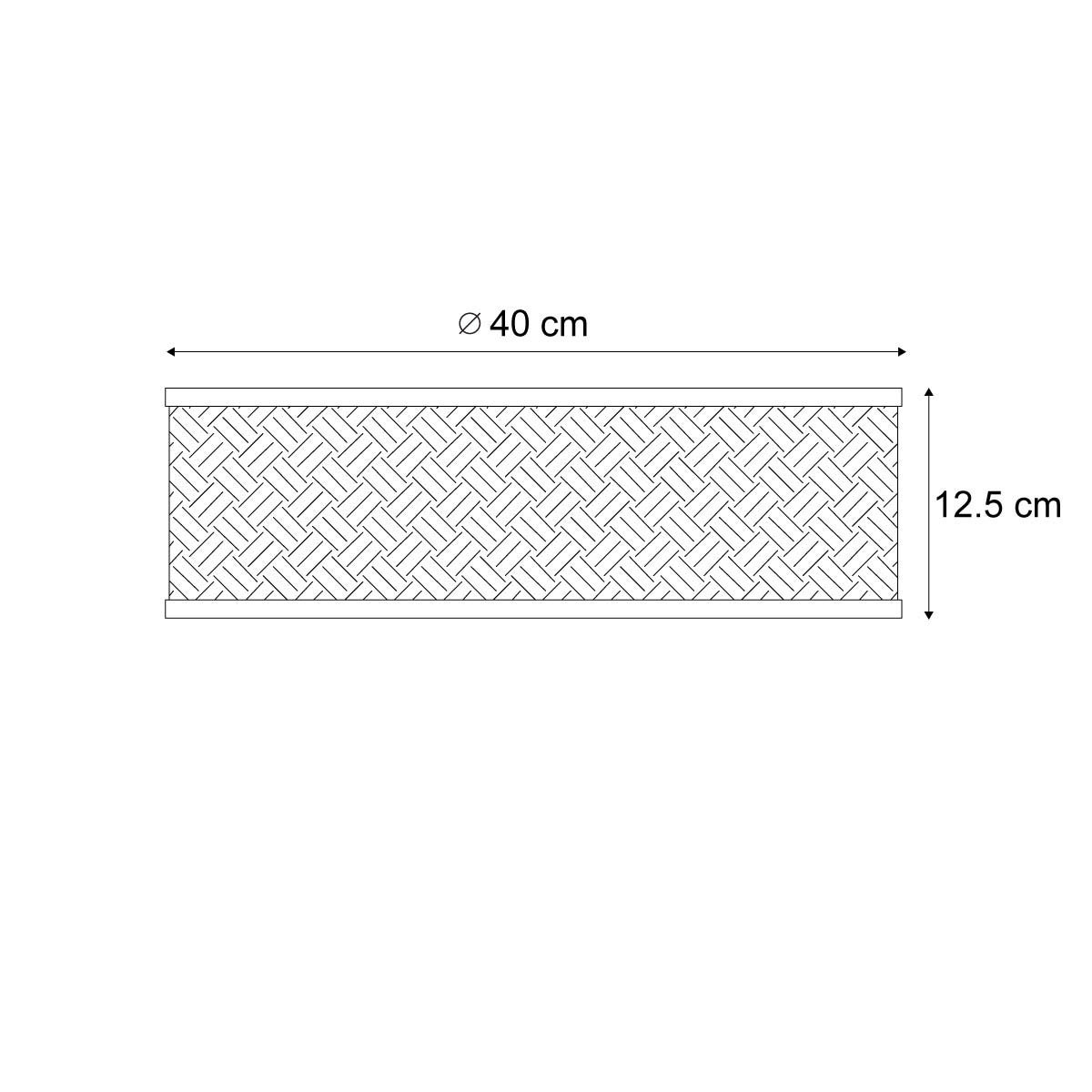 Lámpara de techo de ratán oriental con marco negro 40cm - Tremmo
