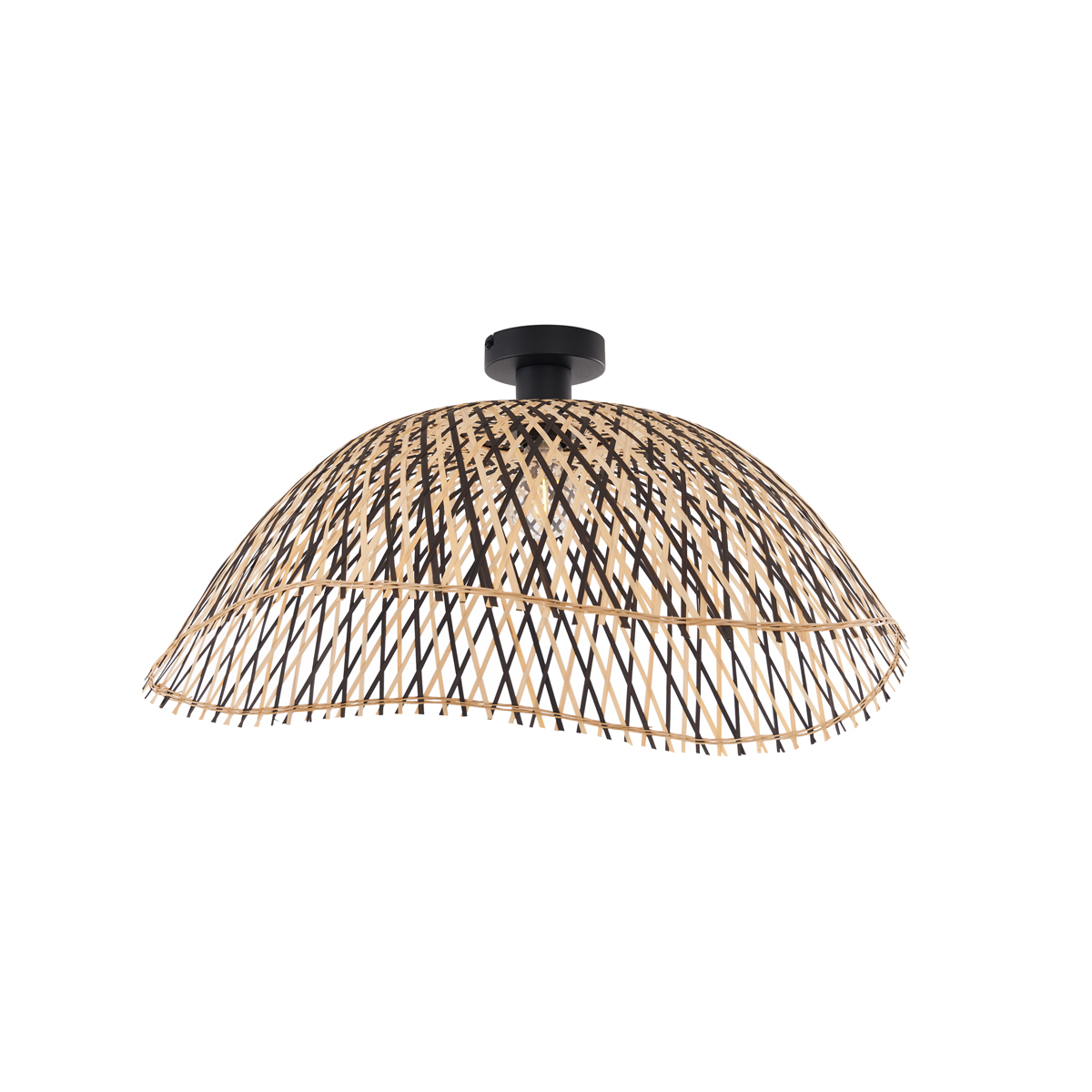 Art Deco stropné svietidlo čierne bambusové 60 cm - Alka