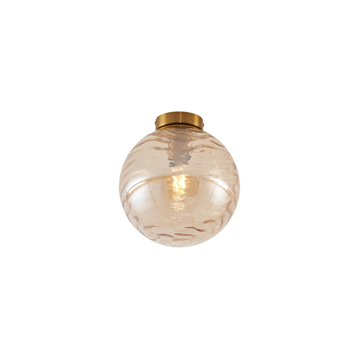 Dizajnové stropné svietidlo mosadz s jantárovým prechodovým sklom - Pillon