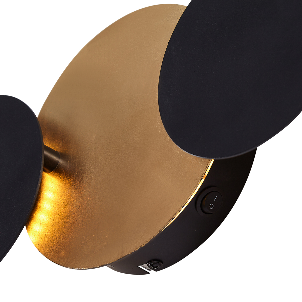 Lampada da parete moderna nera con oro incl. LED dimmerabile a 3 livelli 3 luci - Sunrise 3