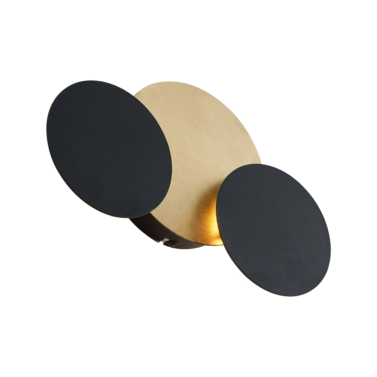 Lampada da parete moderna nera con oro incl. LED dimmerabile a 3 livelli 3 luci - Sunrise 3