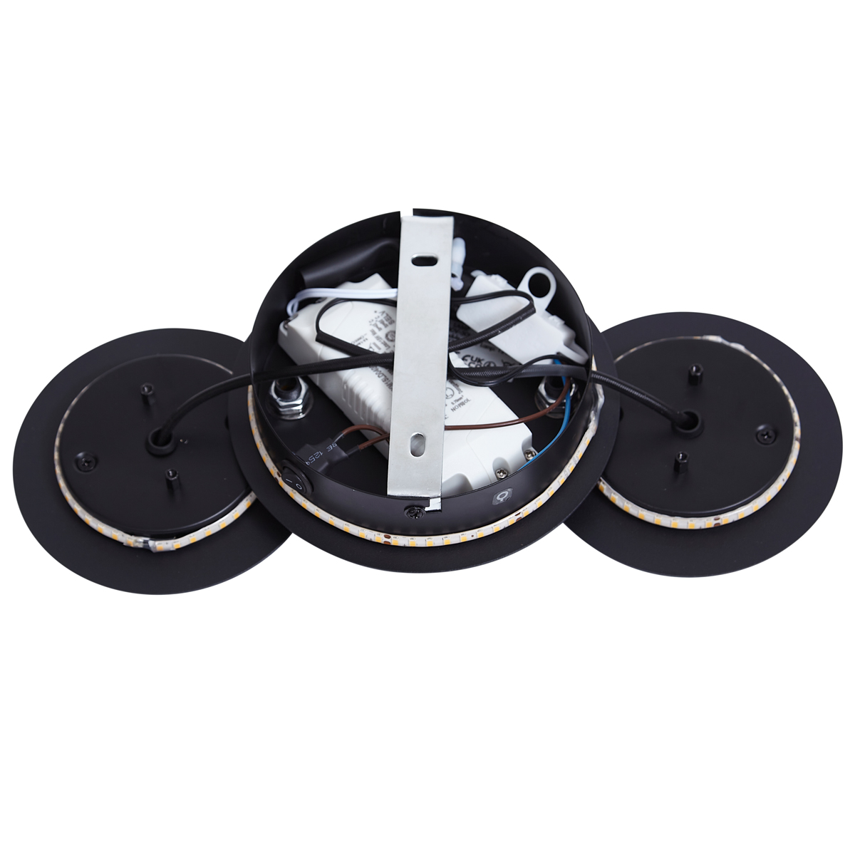 Lampada da parete moderna nera con oro incl. LED dimmerabile a 3 livelli 3 luci - Sunrise 3