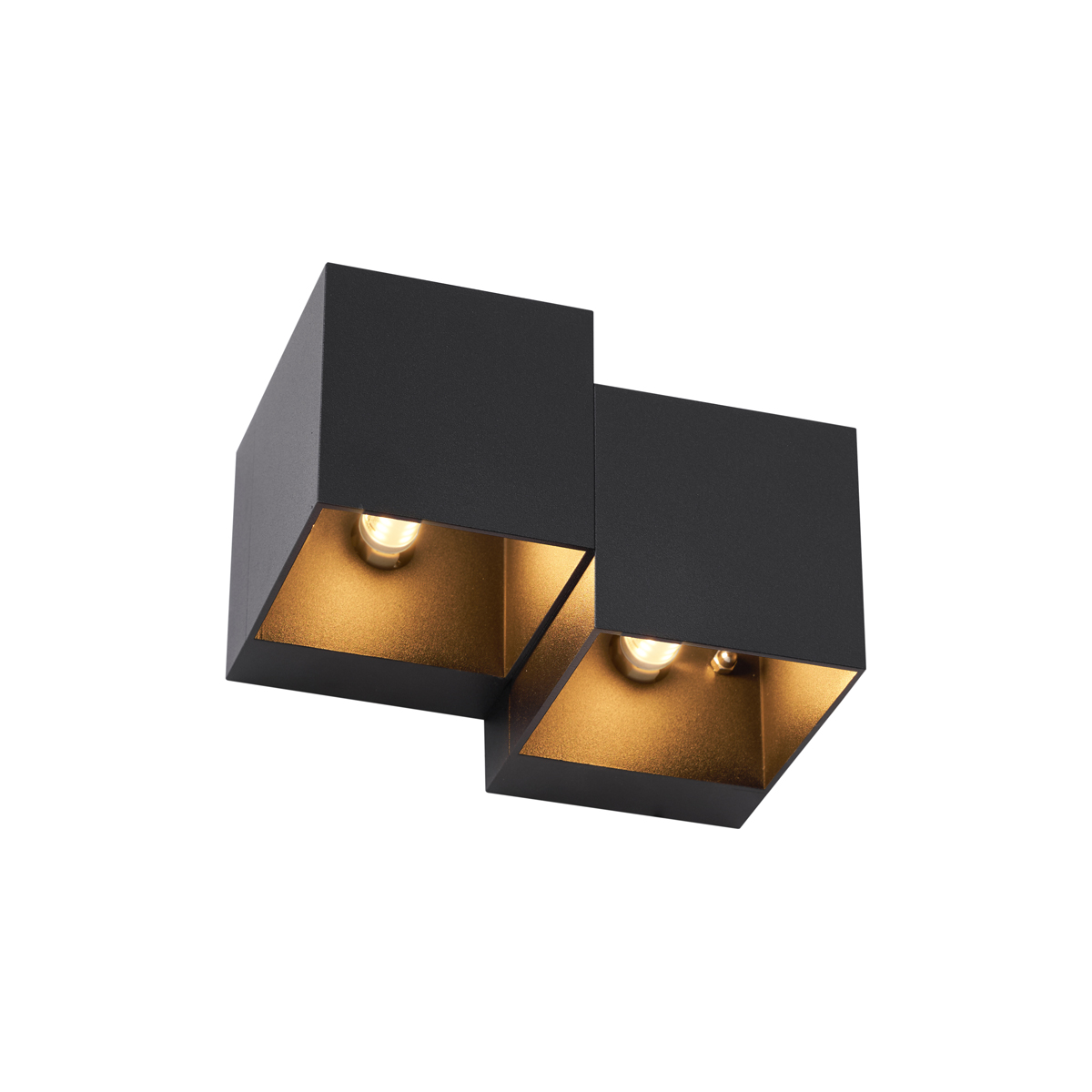Lámpara de pared moderna negra 2 luces - Transfer Double