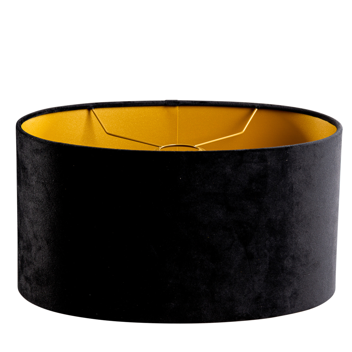 Abat-jour en velours noir ovale 35/23/18