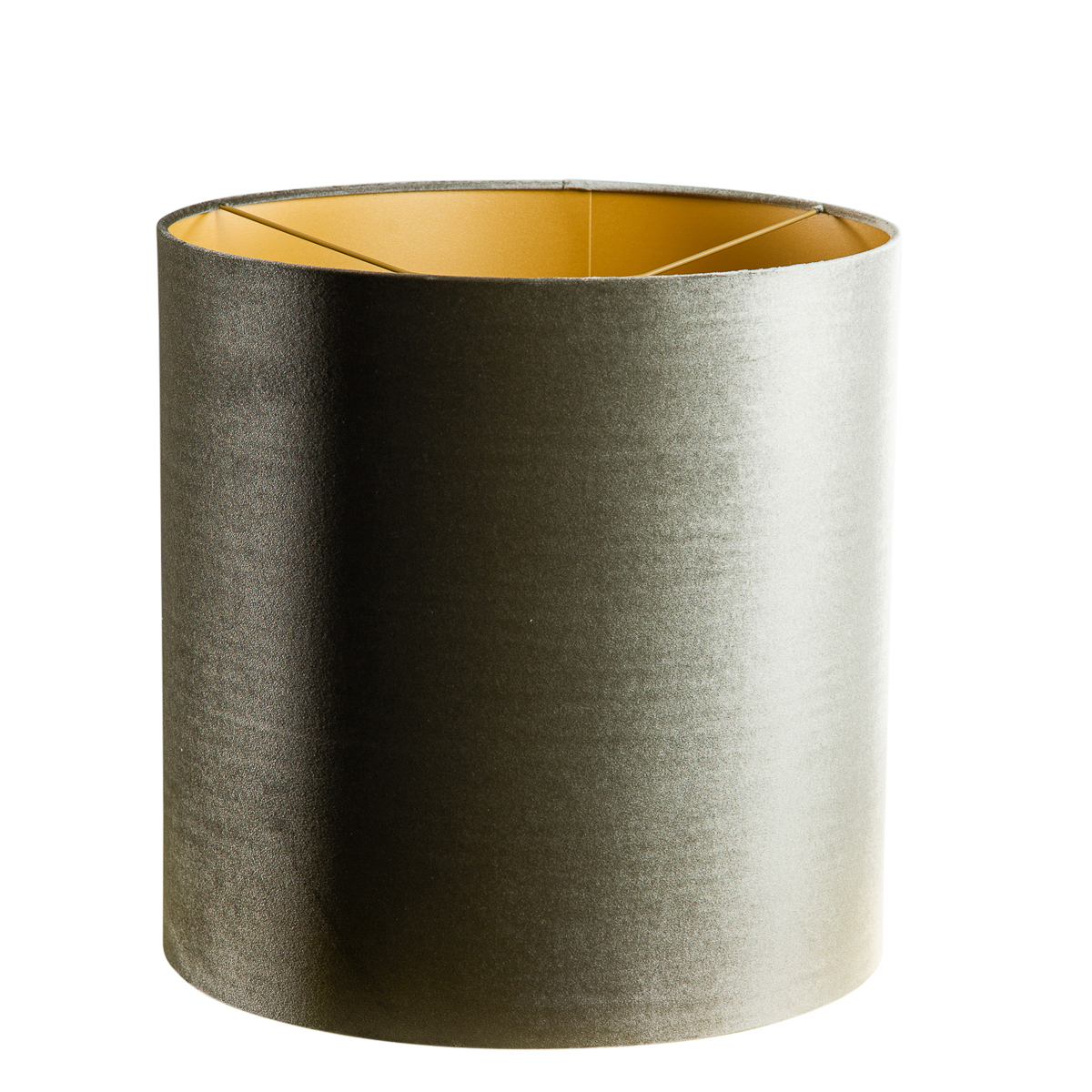 Pantalla de lámpara de terciopelo verde con interior dorado 40/40/40