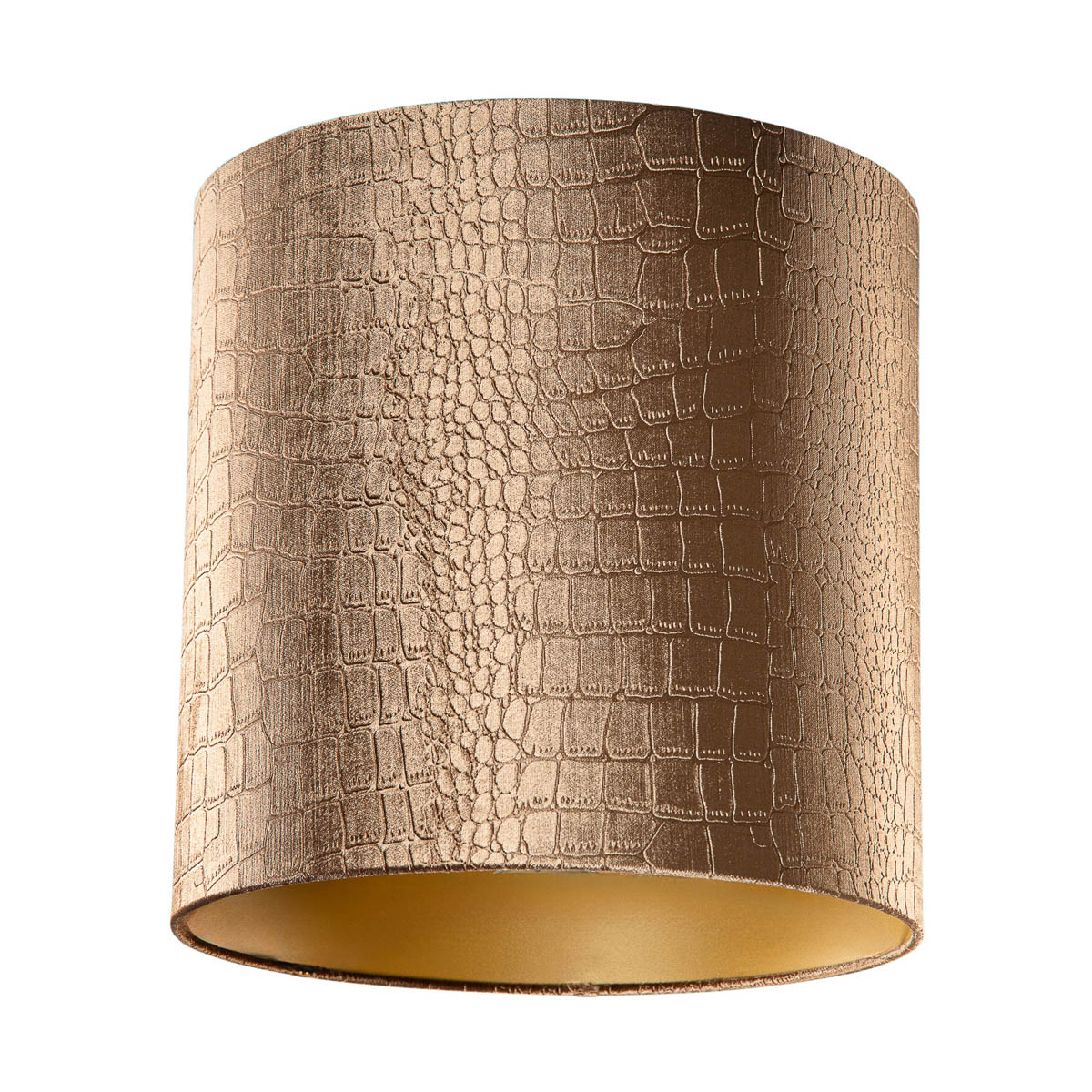Zamatový tienidlo s dizajnom krokodílej kože a zlatým vnútorným povrchom 40/40/40