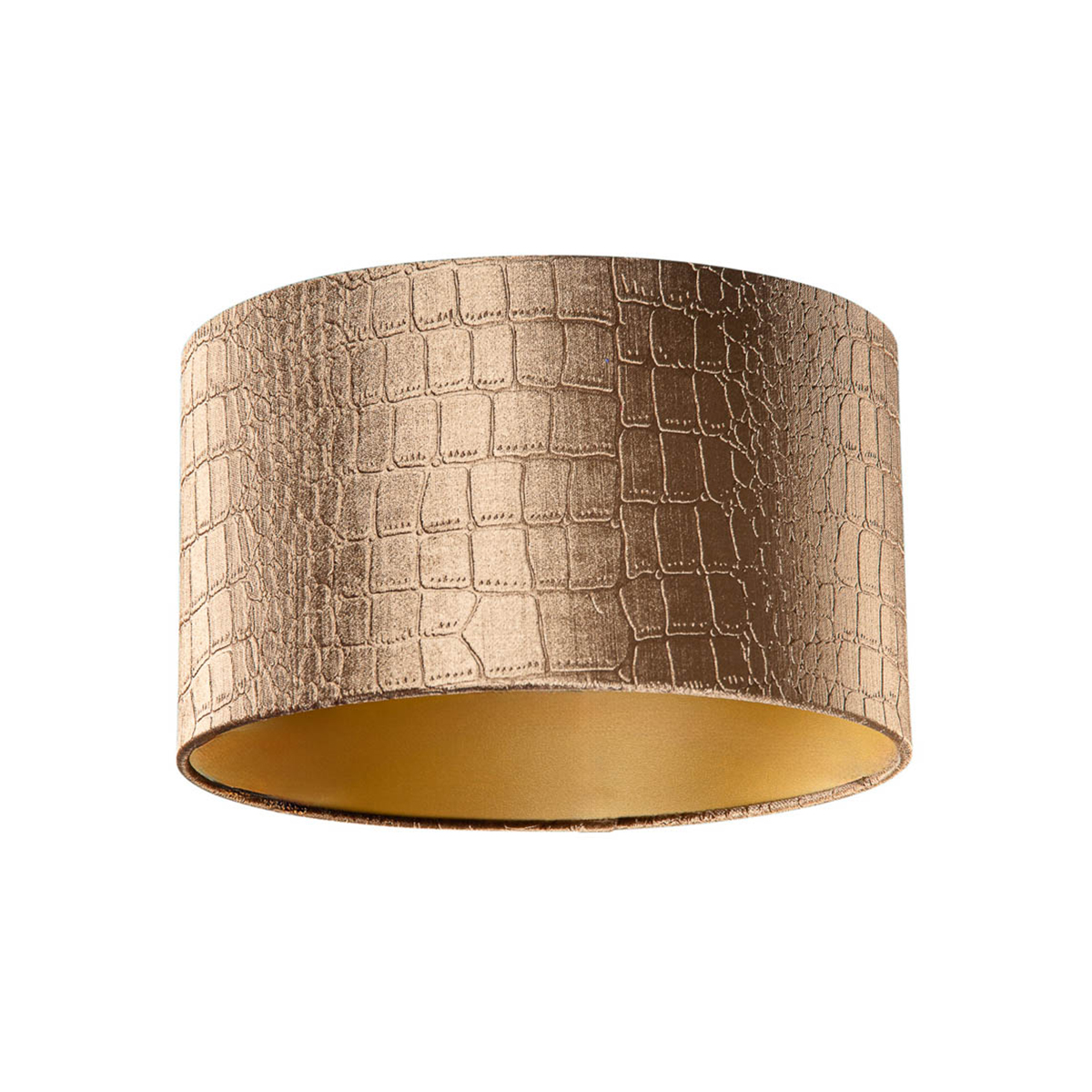 Zamatový tienidlo s dizajnom krokodíla a zlatým vnútorným povrchom 35/35/20