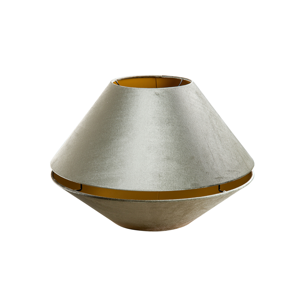 Dvojvrstvový zamatový tienidlo zelené so zlatým vnútrom