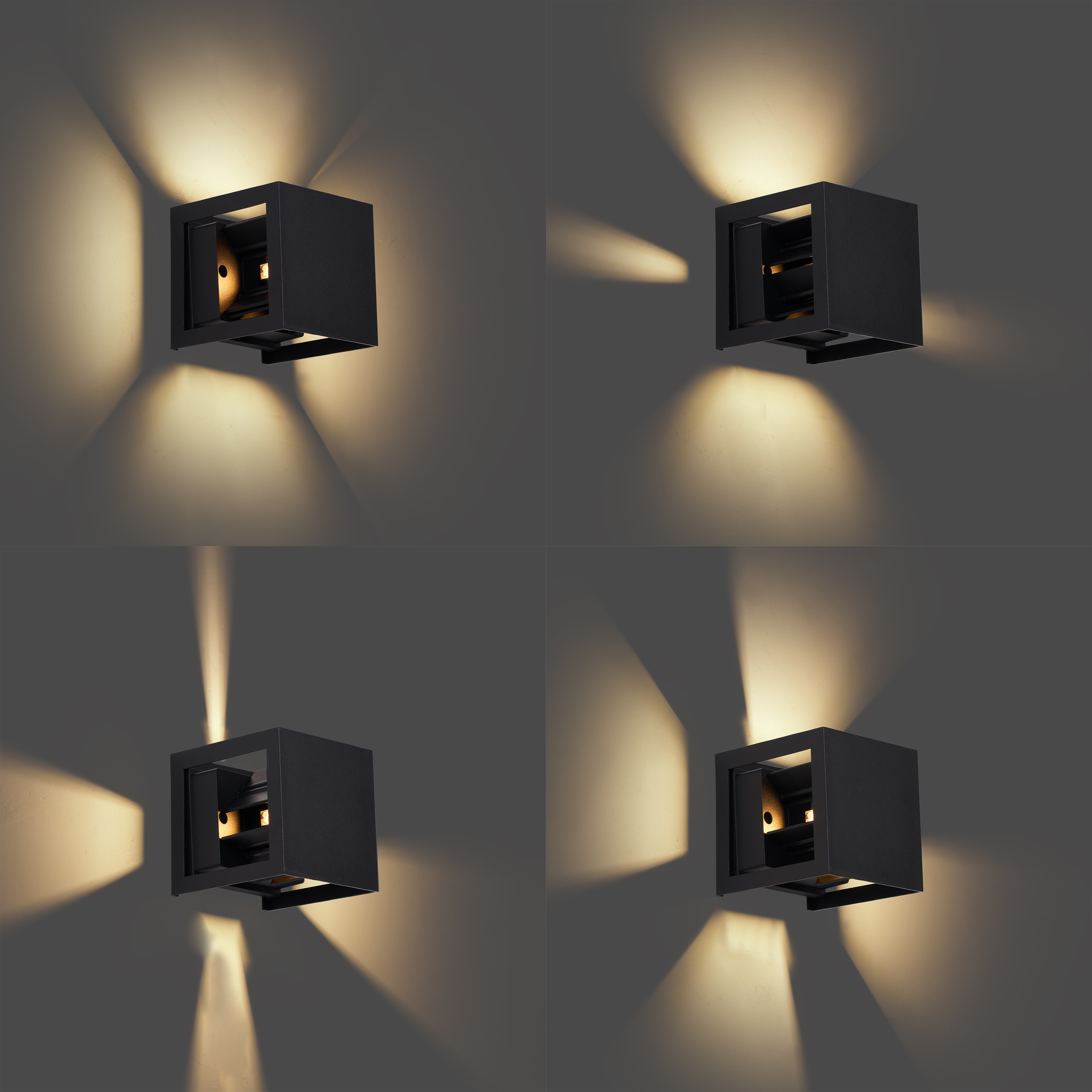 Moderne Wandleuchte Schwarz inkl. LED IP44 - Edwin Quadro