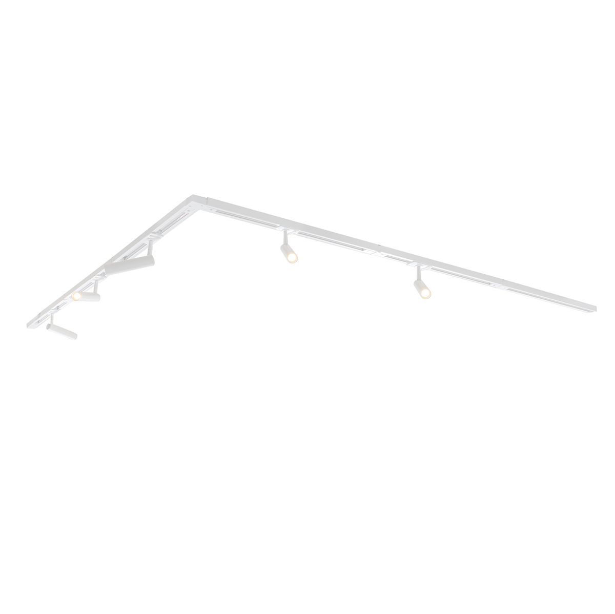 Modern sínrendszer 5 spotlámpával, fehér, 1 fázisú GU10 35mm - Iconic Jeana Luxe