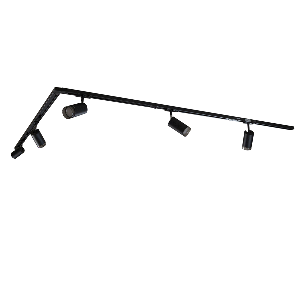 Modern Track Lighting System with 5 Black Smoke Spotlights 1-Phase - Iconic Jeana