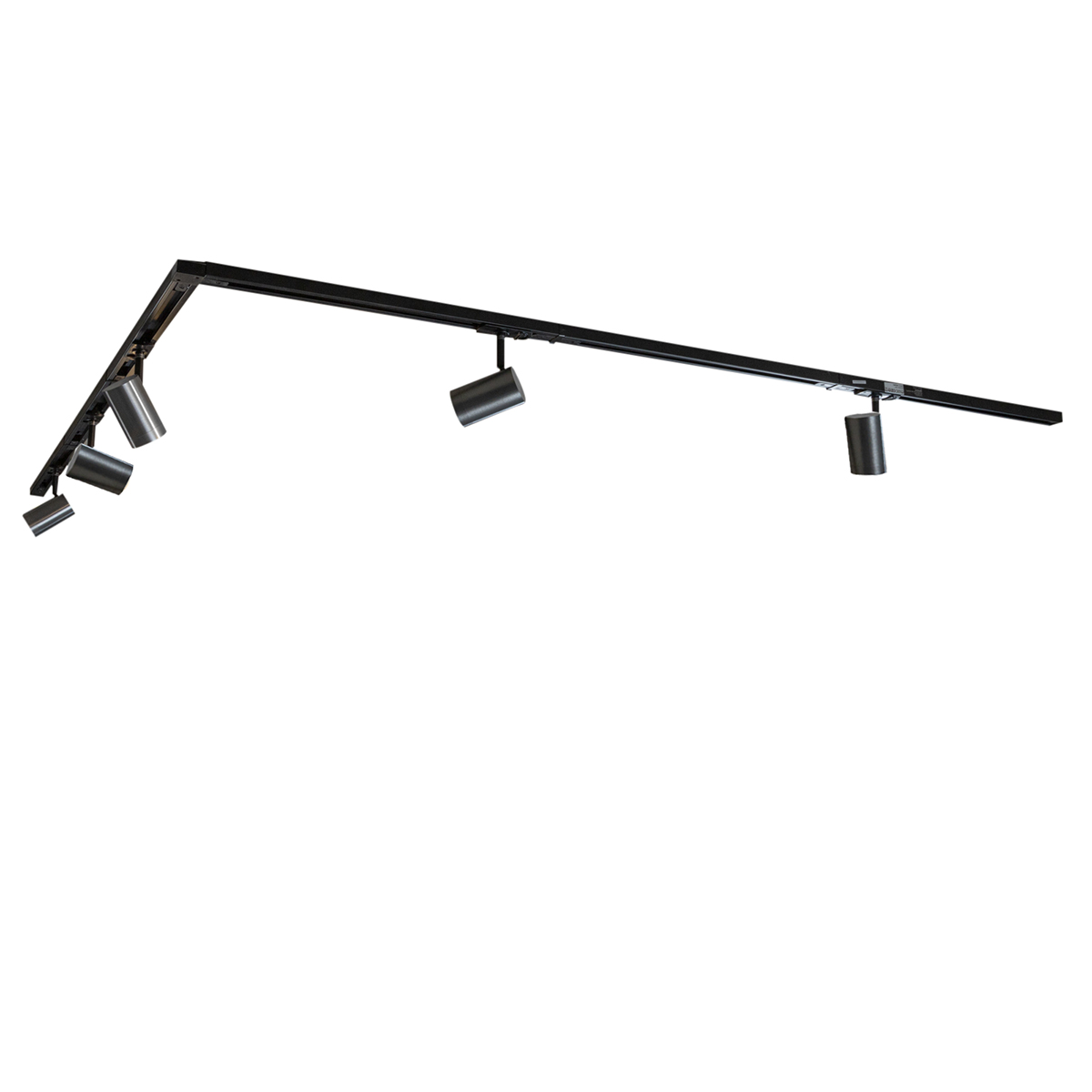 Modern Track Lighting System with 5 Gunmetal Spotlights 1-Phase - Iconic Jeana