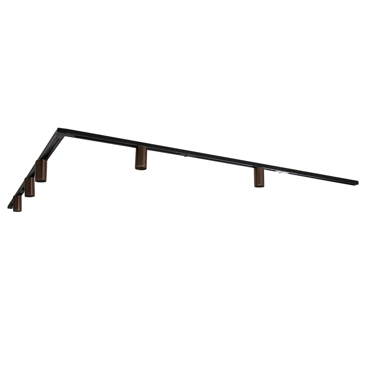 Modern Track Lighting System with 5 Spotlights Dark Bronze 1-Phase GU10 35mm - Iconic Ruby