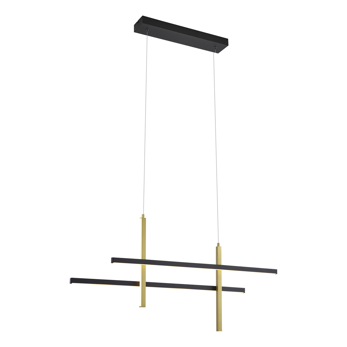 Design függőlámpa H fekete arannyal, LED-del, 3 fokozatban dimmelhető - Joy