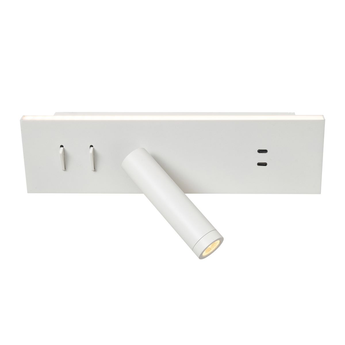 Lámpara de pared moderna blanca ajustable con USB-C incl. LED - Modric