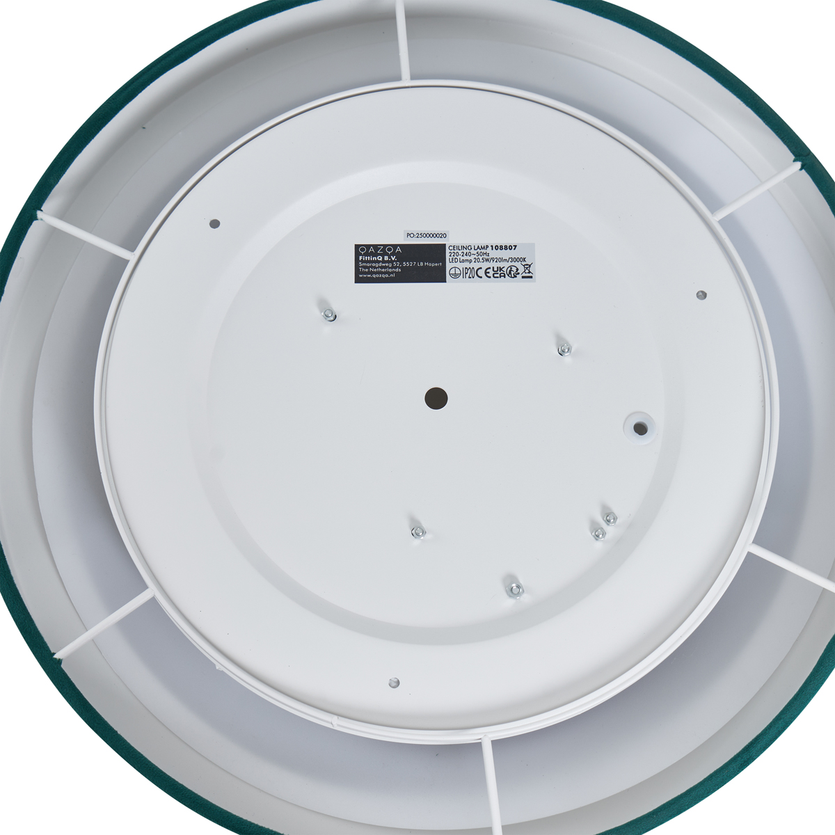 Plafoniera moderna verde velluto 40cm incl. LED dimmerabile a 3 livelli - Sue